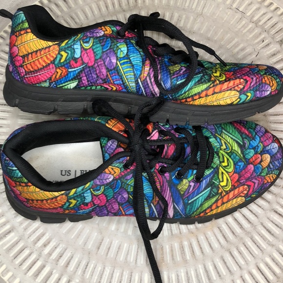 Native Multicolored Feathers Sneaker Male 7 Female 9 - Picture 6 of 10